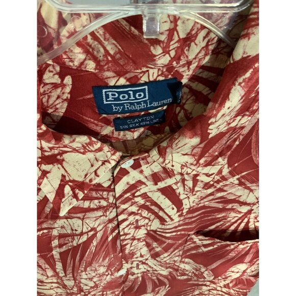 Polo Ralph Lauren Mens Large Linen Blend Clayton Hawaiian Tropical Button Shirt - Picture 3 of 7